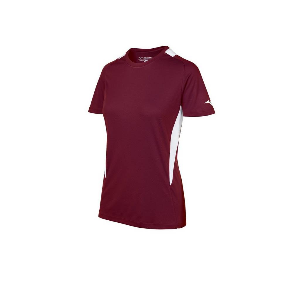 Damske Dresy Mizuno Crew Neck Softball Bordove/Biele Vypredaj TMXF45970